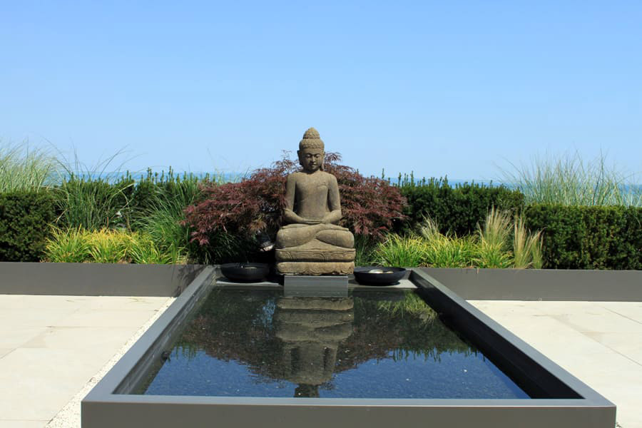 Buddha Wasser im Garten